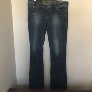 Express dark denim with sequin detail boot leg